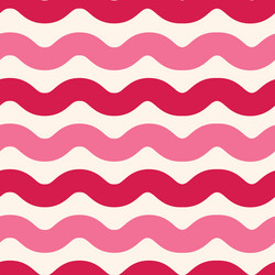 retro groovy waves in red pink seamless pattern vector image