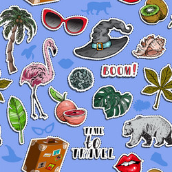 seamless pattern with various colorful objects vector image
