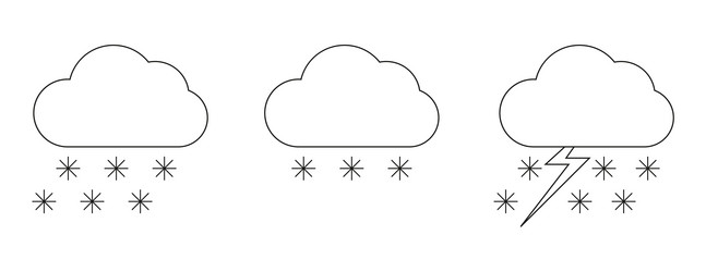 set with different weather icons of cloud vector image