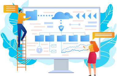 Digital Characters on Computer vector image