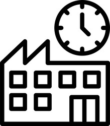 factory clock linear style icon design vector image