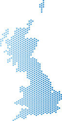 great britain map hexagon mosaic vector