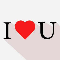 i love you abbreviated text with heart shape vector