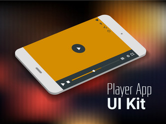 media player mobile app ui smartphone mockup vector image