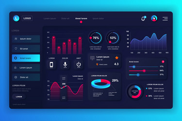 neumorphic dashboard ui kit admin panel design vector image
