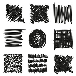 set of hand drawn scribble symbols vector