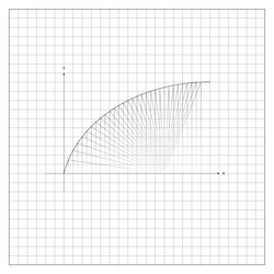 arc of growing graph from zero coordinate point vector image