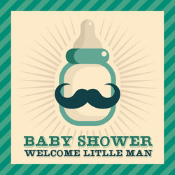 baby shower greeting card vector