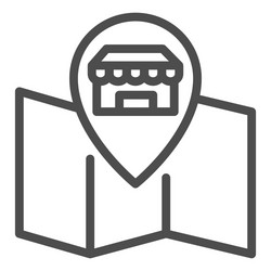 map and store pointer line icon shopping concept vector image