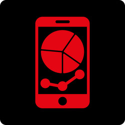 Mobile graphs icon vector