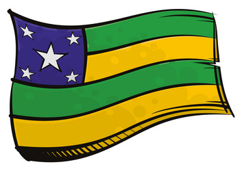 Painted sergipe flag waving in wind vector