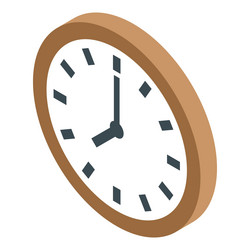 round wall clock showing time on white background vector image