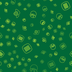 set line cloud and shield binary code pie vector image