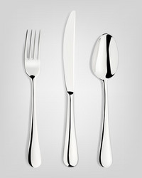 Fork spoon and knife isolated on white Royalty Free Vector