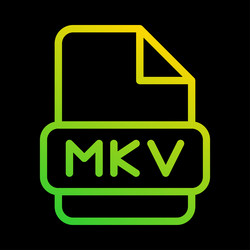 mkv file type gradient icon document format vector image