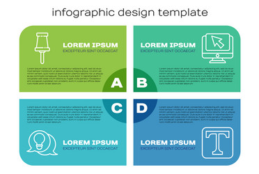 set line light bulb with concept idea push pin vector image