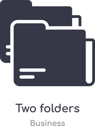 two folders outline icon isolated line from vector image