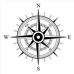 Wind rose compass vector