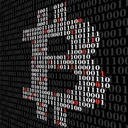 abstract sign bitcoin binary code technology vector image