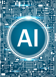 artificial intelligence technology background ai vector image
