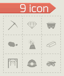 Mining icon set Royalty Free Vector Image - VectorStock