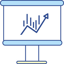 Board with statistic arrow up to financial vector