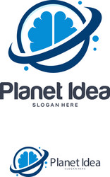 Brain logo designs template planet idea Royalty Free Vector