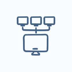 computer network sketch icon vector image