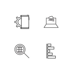 data analytics linear icons set simple outline vector image