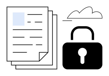 data security with documents cloud storage vector image
