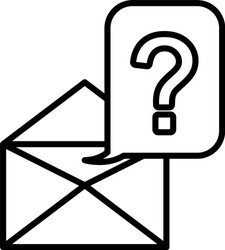 envelope and speech bubble with question mark icon vector image