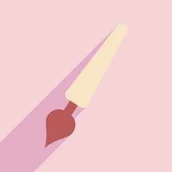 flat with shadow icon and mobile application pen vector image