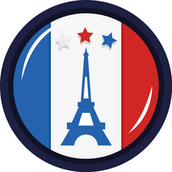 paris eiffel tower inside button vector image