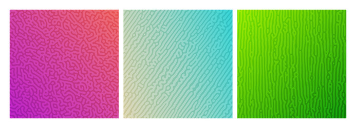 set three colorful turing reaction gradient vector image