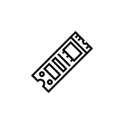 ssd icon computer component outline style vector image