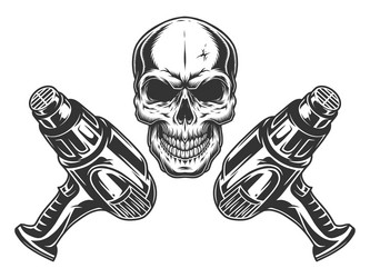 two electric industrial dryers and skull Vector Image