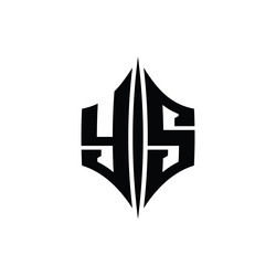 Ys letter logo monogram hexagon shape Royalty Free Vector