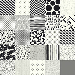 Monochrome seamless patterns Royalty Free Vector Image