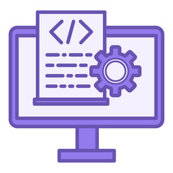 colored program icon of written computer vector image