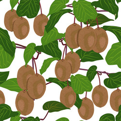 Kiwi Fruit Pattern - Seamless vector image