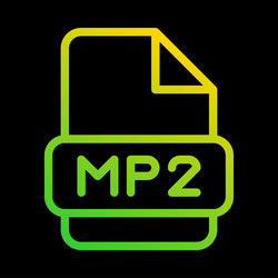 mp2 file type icon document format extension vector image