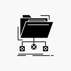 backup data files folder network glyph icon vector image