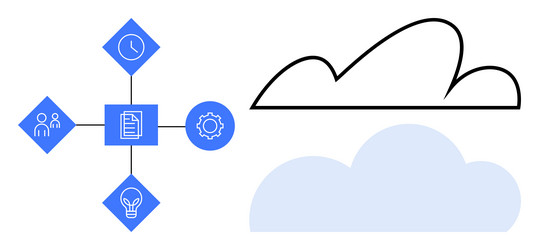 cloud-based workflow with process automation vector image