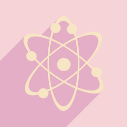 Flat with shadow icon and mobile application atoms vector