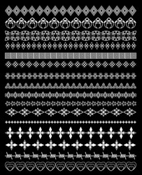 set of calligraphic design borders elements vector image