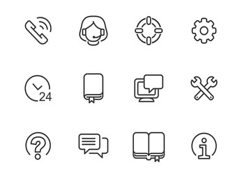 Set of support icons vector