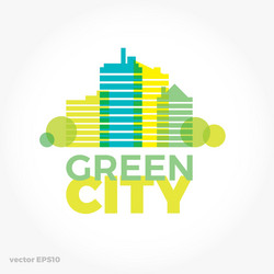 sound equalizer symbol logo green ecological city vector