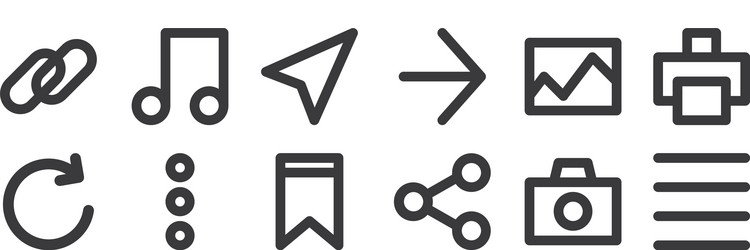 12 set linear user interface icons thin vector image