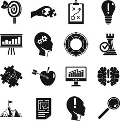 decision icon set simple style vector image