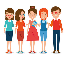 Group of teachers cartoon vector